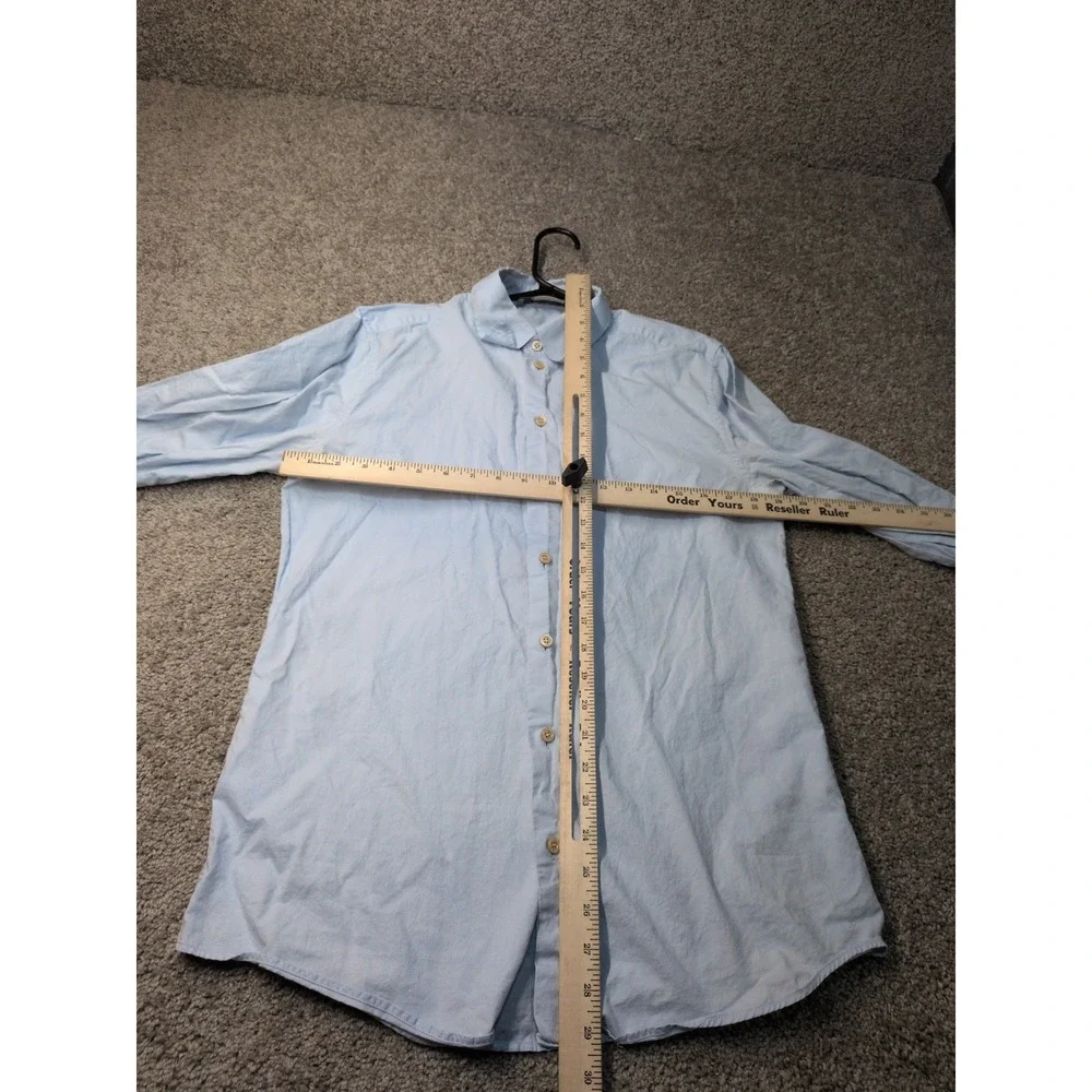 Gucci Uniform Mens Light Blue Oxford Button Down Shirt Size 15.75 40 Long Sleeve